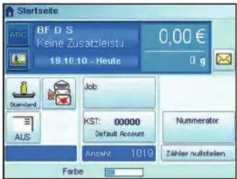 Neopost IS-5000 - Auswählen einer Aufgabe und Erweitern der Frankierung - 1