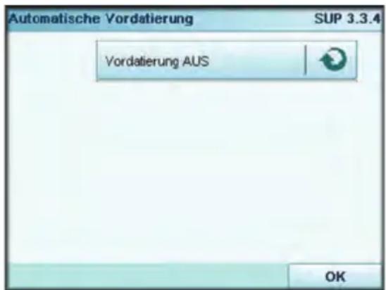Neopost IS-5000 - So stellen Sie die Uhrzeit und das Datum für die automatische Vordatierung ein: - 1