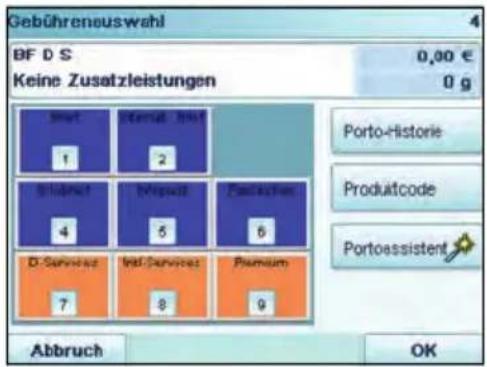 Neopost IS-5000 - So wählen Sie eine Gebühr aus: - 2