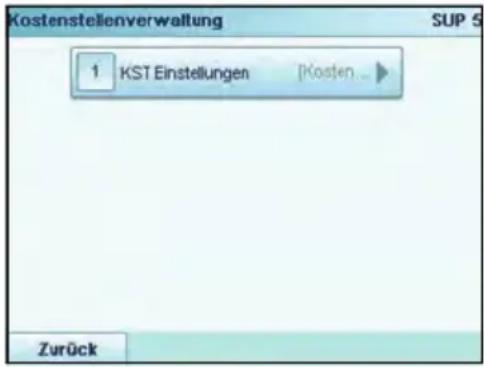 Neopost IS-5000 - Anzeigen des Menüs "Kostenstellenverwaltung" - 4