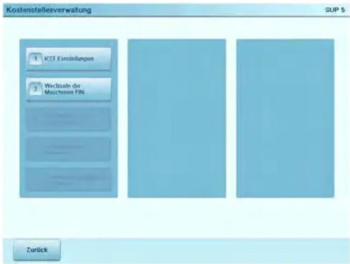Neopost IS-6000 - Verwaltungsmenü des Modus "Kostenstellen AUS mit PIN" - 1
