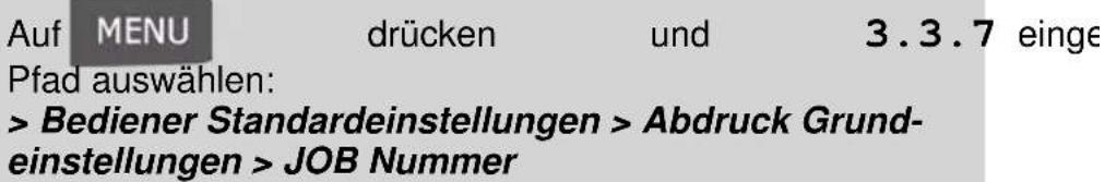 Neopost IS-6000 - So legen Sie die JOB-Standardnummer fest: - 1