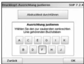 Neopost IS-480 - Einstellen der Ausrichtung des Druckkopfsatzes - 4