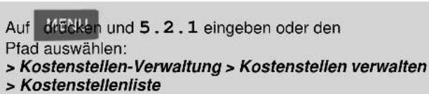 Neopost IS-480 - Bearbeiten von Kostenstellen - 2
