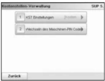 Neopost IS-480 - Modusverwaltungsmenü "Kostenstellen AUS mit PIN" - 1