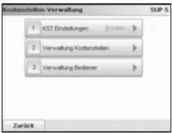Neopost IS-480 - Modusverwaltungsmenü "Kostenstellen mit PIN" - 1