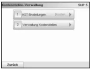 Neopost IS-480 - Modusverwaltungsmenü "Kostenstellen" - 1