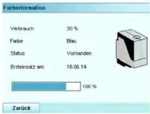 Neopost IN-700 - Vorgehensweise beim Anzeigen des Druckfarbenfüllstan und der Kartuschendaten (als Benutzer) - 1