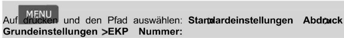 Neopost IN-700 - So legen Sie die EKP-Standardnummer fest: - 1