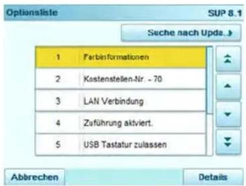 Neopost IN-700 - Vorgehensweise beim Anzeigen der Optionen - 1