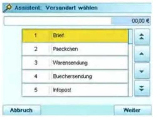 Neopost IN-700 - Auswählen des Gebührenassistenten. - 1