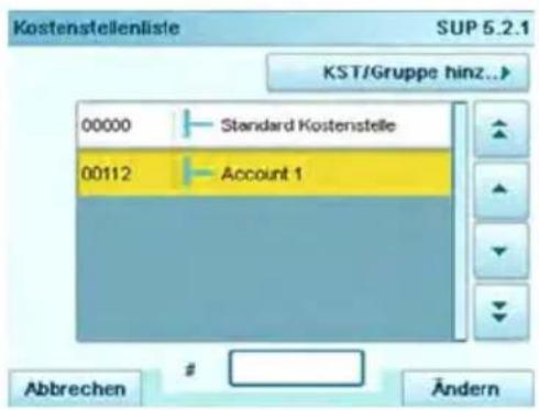 Neopost IN-700 - Vorgehensweise beim Anzeigen/Bearbeiten von Kostenstelleninformationen - 2