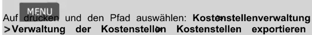 Neopost IN-700 - Vorgehensweise beim Exportieren einer Kostenstellenliste - 1