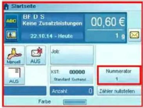 Neopost IN-700 - Auf der Startseite: - 1