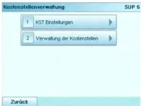 Neopost IN-700 - Modusverwaltungsmenü "Kostenstellen" - 1