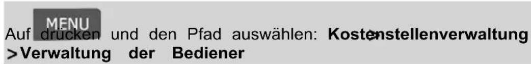 Neopost IN-700 - So ändern Sie einen vorhandenen Bediener: - 1