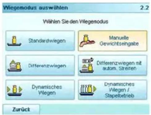 Neopost IN-700 - Wählen Sie einen Wiegemodus aus. - 1