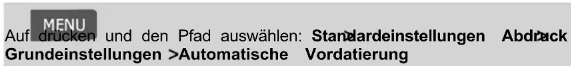 Neopost IN-700 - Vorgehensweise beim Einstellen der Zeit für die automatische Vordatierung - 1