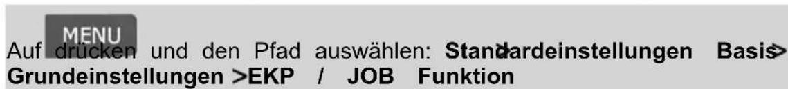Neopost IN-700 - Vorgehensweise beim Aktivieren der EKP-/JOB-Funktioner für Benutzer - 1