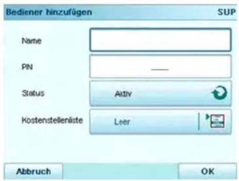 Neopost IN-700 - So erstellen Sie einen Bediener: - 3