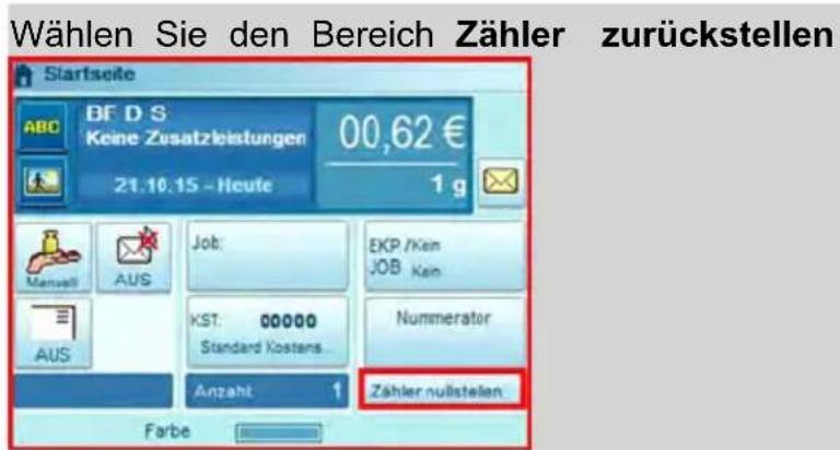 Neopost IN-700 - So setzen Sie Zähler zurück: - 1