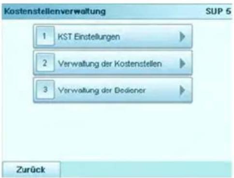 Neopost IN-700 - Verwaltungsmenü "Kostenstellen mit PIN" - 1