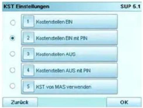 Neopost IN-700 - So zeigen Sie den "Kostenstellen-Modus" an oder ändern ihn: - 2