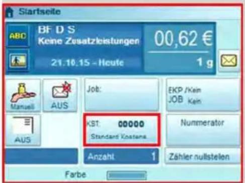 Neopost IN-700 - So ändern Sie Kostenstellen: - 1