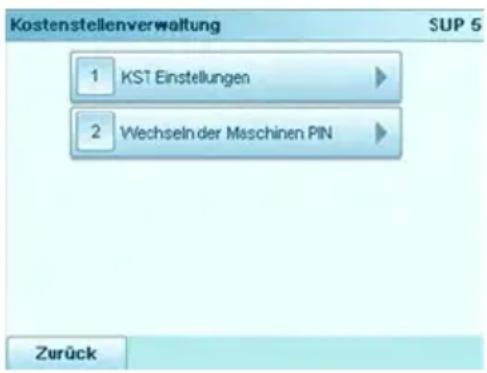 Neopost IN-700 - Verwaltungsmenü "Kostenstellen AUS mit PIN" - 1