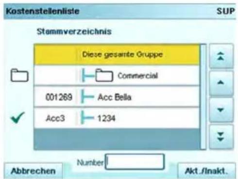 Neopost IN-700 - Vorgehensweise beim Zuordnen von Kostenstellen zu Bedienern - 1