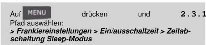 Neopost IS-240 - Ein-Abschaltzeiten und Einstellungen der Maschine - 1