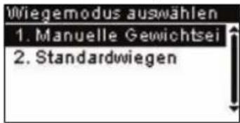 Neopost IS-240 - So ändern Sie die Wiegeart über den Startbildschirm: - 2