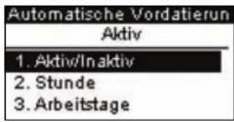 Neopost IS-240 - So wählen Sie die Uhrzeit und das Datum für die automatische Vordatierung aus: - 2