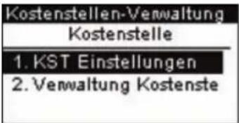 Neopost IS-240 - Modusverwaltungsmenü 'Kostenstelle EIN mit PIN' - 1