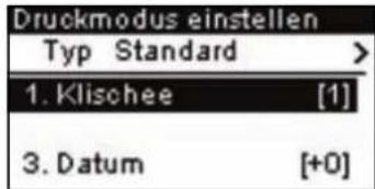 Neopost IS-240 - So ändern Sie den Druckmodus (wenn Sie das System nicht im folgenden Modus befindet: Standard). - 1