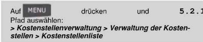 Neopost IS-240 - So zeigen Sie eine Kostenstelle an oder bearbeiten diese: - 1