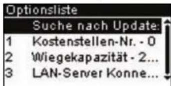 Neopost IS-240 - So zeigen Sie die Optionsliste an: - 1