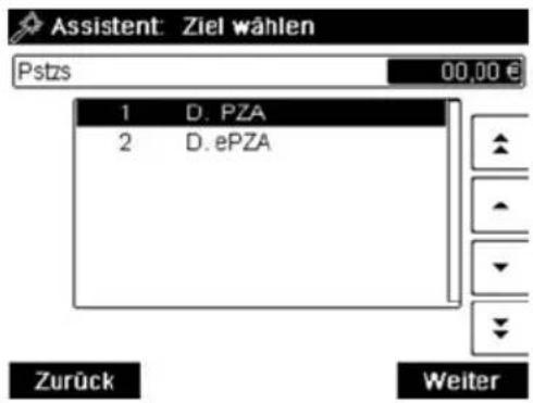 Neopost IN-600 - Auswählen einer Versandart, die "Postzustellungsauftrag" in der Beschrei enthält. - 1