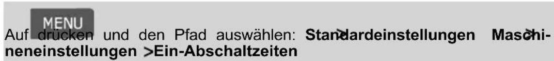Neopost IN-600 - Vorgehensweise zum Ändern der System-Ein-/Abschaltzeiten - 1