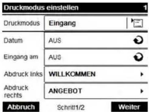 Neopost IN-600 - Erforderliche Eingaben: - 3