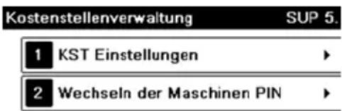 Neopost IN-600 - Verwaltungsmenü "Kostenstellen AUS mit PIN" - 1