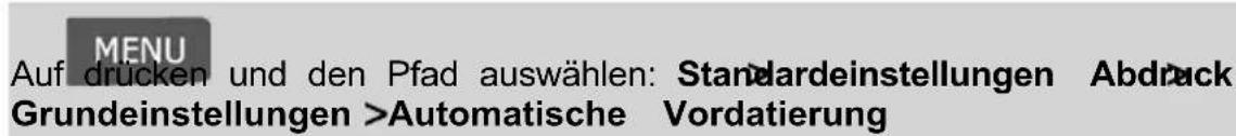Neopost IN-600 - So stellen Sie die Zeit und das Datum für die automatische Vordatierung e - 1