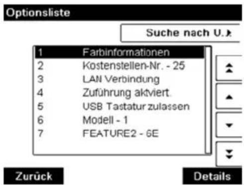 Neopost IN-600 - Vorgehensweise beim Anzeigen der Optionen - 1