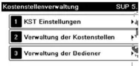 Neopost IN-600 - Verwaltungsmenü "Kostenstellen mit PIN" - 1