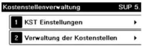 Neopost IN-600 - Modusverwaltungsmenü "Kostenstellen" - 1