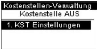 Neopost IS-420 - Modusverwaltungsmenü "Kostenstellen AUS" - 1