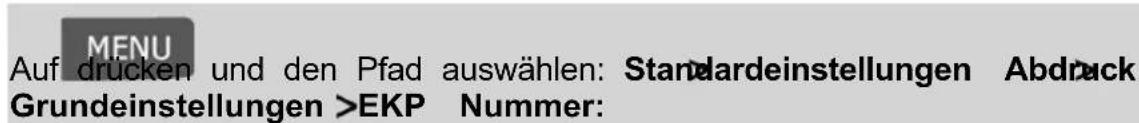 Neopost IN-360 - Vorgehensweise beim Festlegen der EKP-Standardnummer - 1