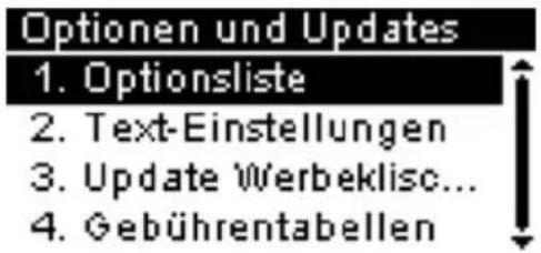 Neopost IN-360 - Zugreifen auf das Menü "Options and Updates" - 1