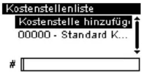 Neopost IN-360 - Vorgehensweise beim Erstellen von Kostenstellen - 1
