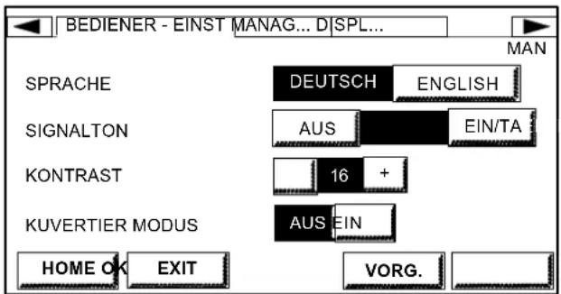 Neopost IJ-90 - Konfiguration der Bediener-Einstellungen - 1